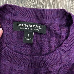Banana Republic 100% Merino wool purple sweater